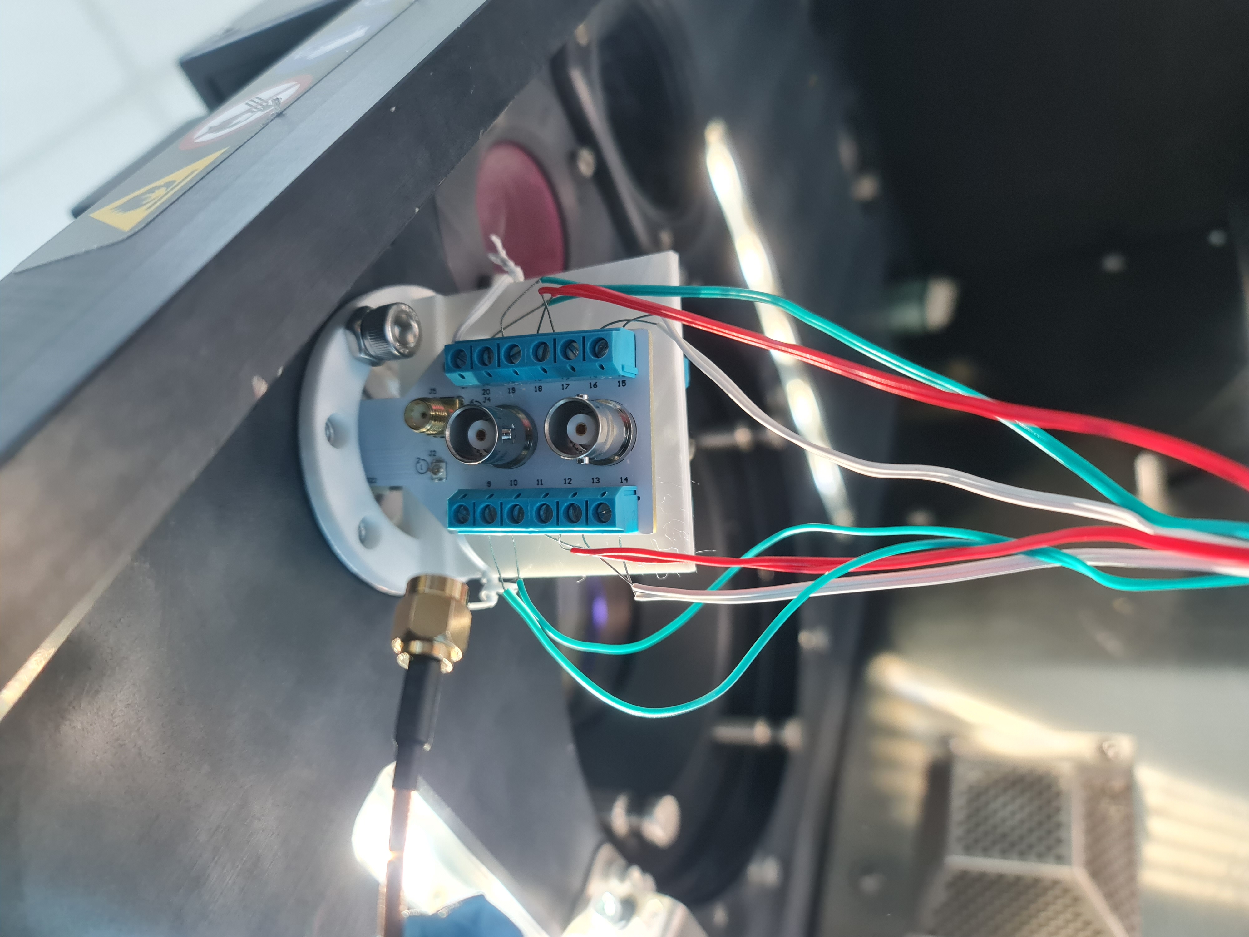 13mm sensor port with 3D printed PCB holder and terminal blocks