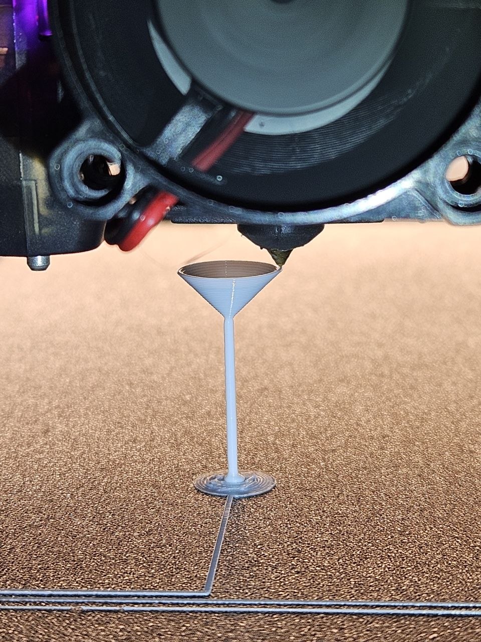 3D printer completing the Cone Pin Challenge